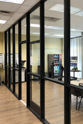 Modern Glass-Walled Conference Room